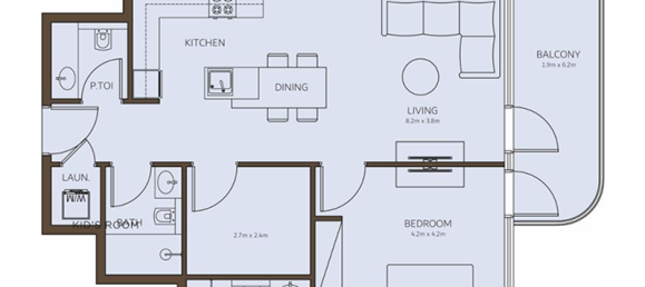 Apartamento T1 em Dubai, UAE N.º 121561 5
