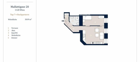 2 rooms Apartment in Meidling, Austria No. 198221 20