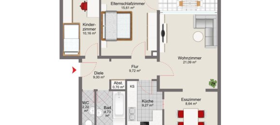 3 rooms Apartment in Berchtesgadener Land, Germany No. 219441 12