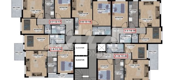 شقة 1+1 في Alanya, Turkey رقم 14352 18