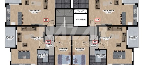 شقة 1+1 في Alanya, Turkey رقم 14352 15