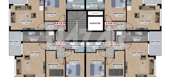 شقة 1+1 في Alanya, Turkey رقم 14352 20