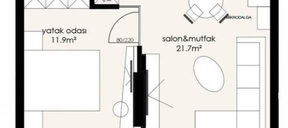 2غرفة شقة في Alanya, Turkey رقم 10131 19