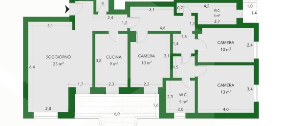 4 rooms Apartment in Monza, Italy No. 23449 2