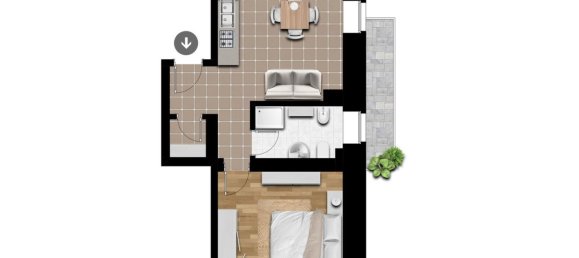 Квартира с 2 комнатами в Удине, Италия № 73856 8