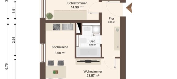 Apartamento de 1 dormitorio en Borde, Germany No. 281184 13