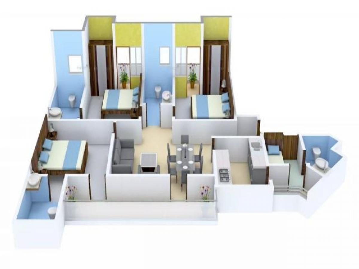 3 غرف نوم منزل في Noida, India رقم 18520