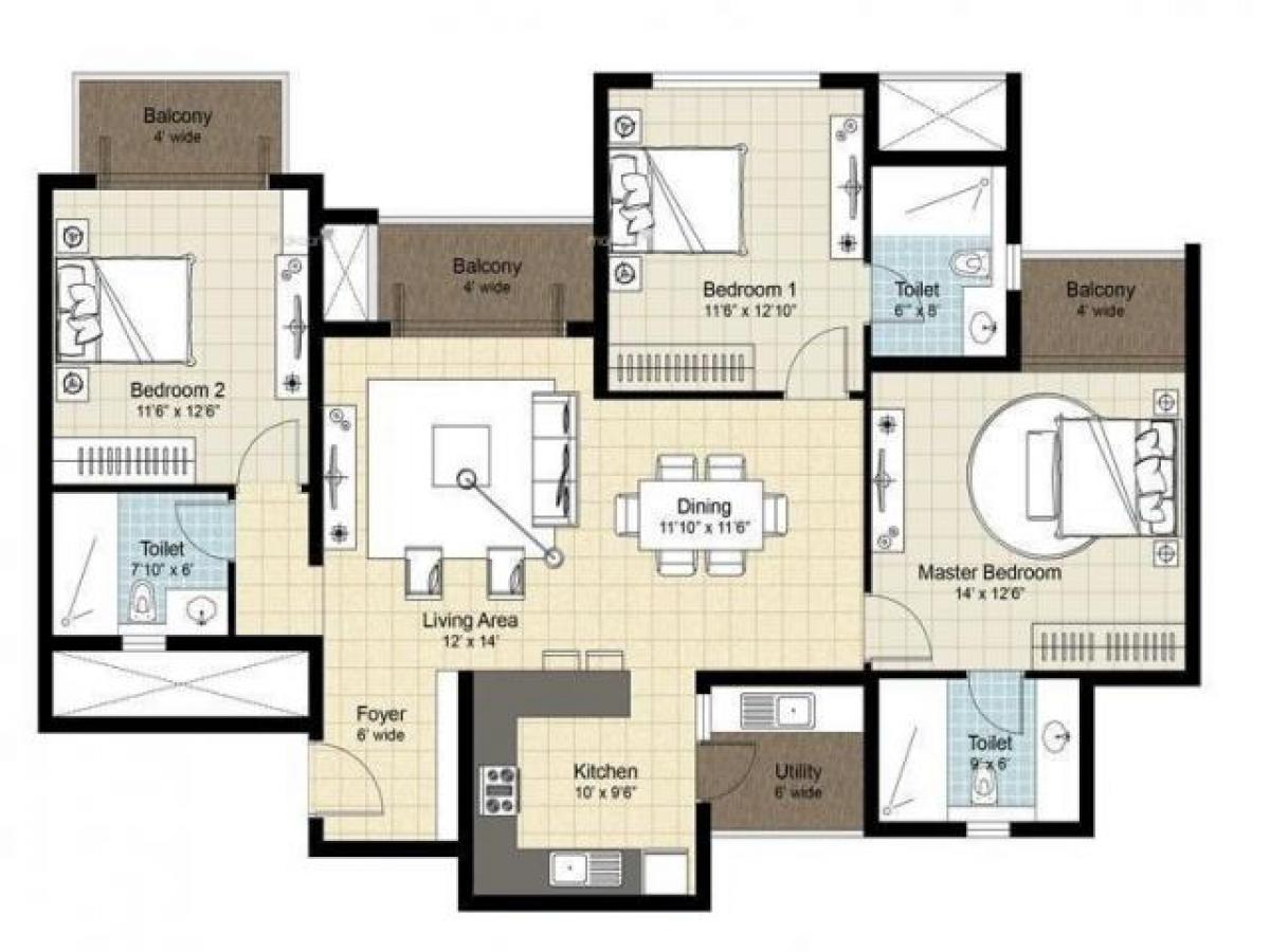 Casa de 3 dormitorios en Bangalore, India No. 44110