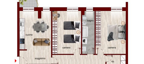 2 غرف نوم شقة في Milan, Italy رقم 249128 3