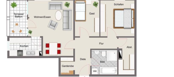 3 rooms Apartment in Wurzburg, Germany No. 290157 5