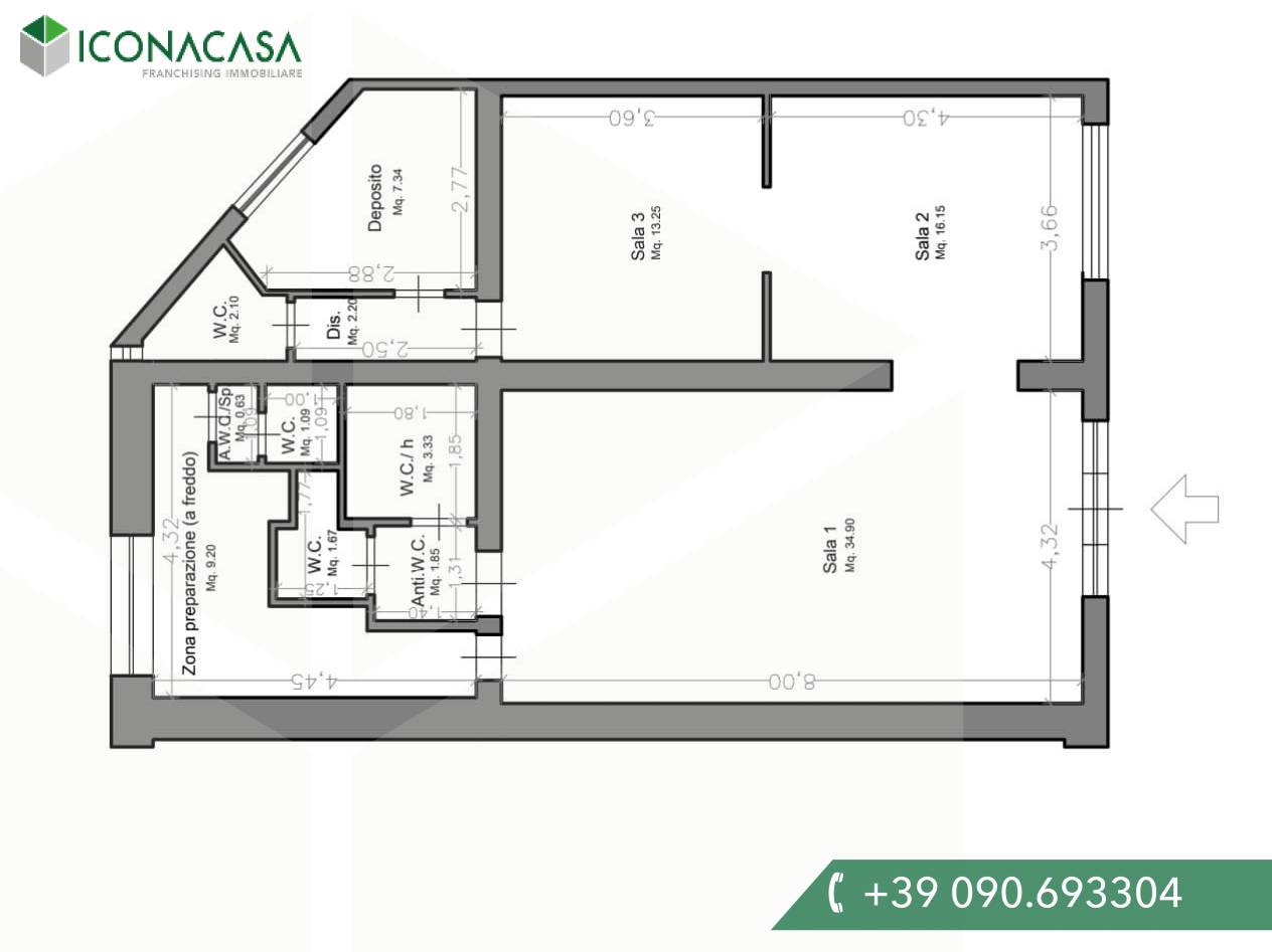 3 rooms Commercial property in Messina, Italy No. 17143