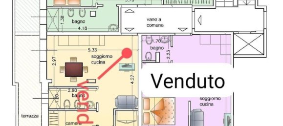 3-salle Appartement à Florence, Italy No. 89081 3