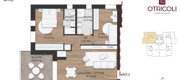 Apartamento de 3 dormitorios en Rome, Italy No. 10727 2