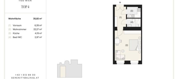 Studio in Hietzing, Austria, Nr. 176934 40