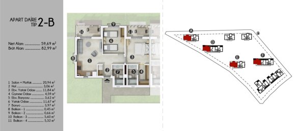 Wohnung 2+1 in Bodrum, Turkey, Nr. 5248 18
