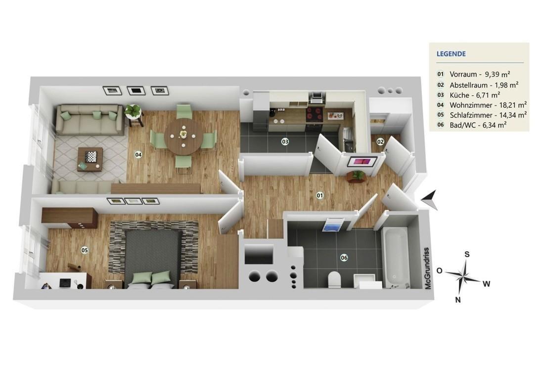 Apartamento de 2 habitaciónes en Stockerau, Austria No. 194954