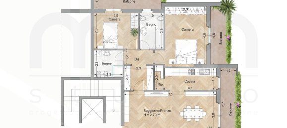 3 rooms Apartment in Pescara, Italy No. 20508 2