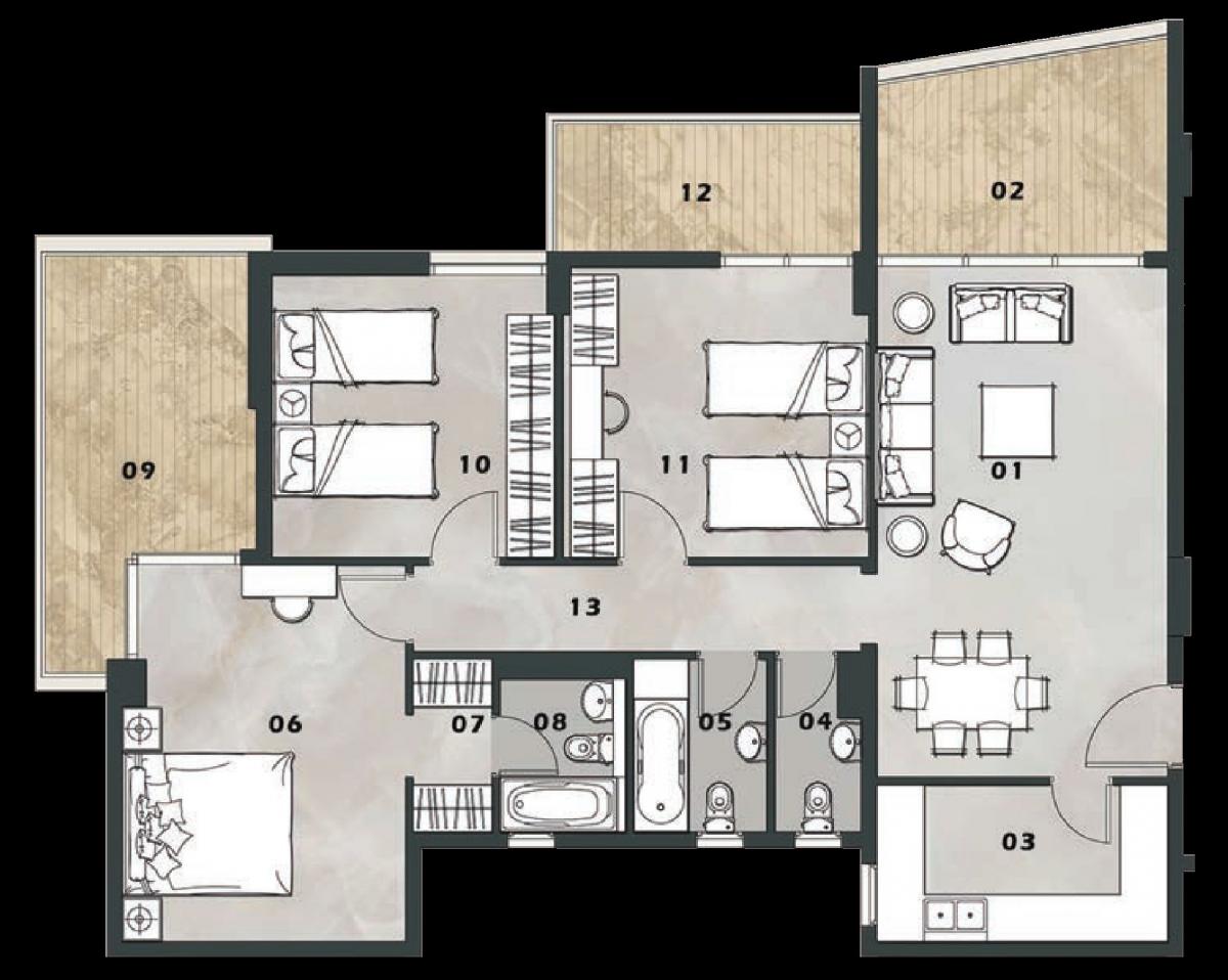 Apartamento com 3 quartos em condomínio em New Capital City, Egypt N.º 2252