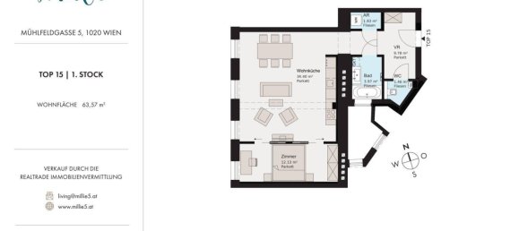 2 rooms Apartment in Leopoldstadt, Austria No. 219057 7