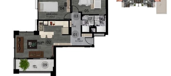 2 rooms Apartment in Mersin, Turkey No. 30385 23