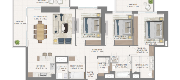 Квартира с 1 спальней в Дубай Марина, ОАЭ № 121599 8