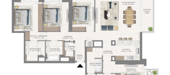 Квартира с 1 спальней в Дубай Марина, ОАЭ № 121599 9