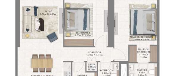 Квартира с 1 спальней в Дубай Марина, ОАЭ № 121599 7