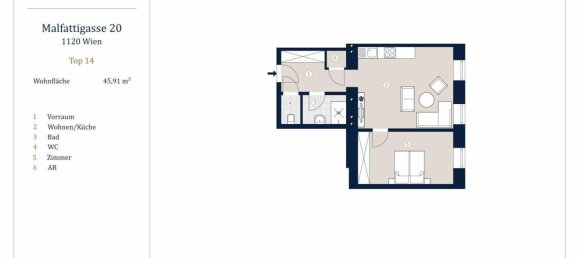 2 rooms Apartment in Meidling, Austria No. 198245 27