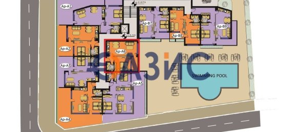 Apartamento de 1 dormitorio en Primorsko, Bulgaria No. 725 11