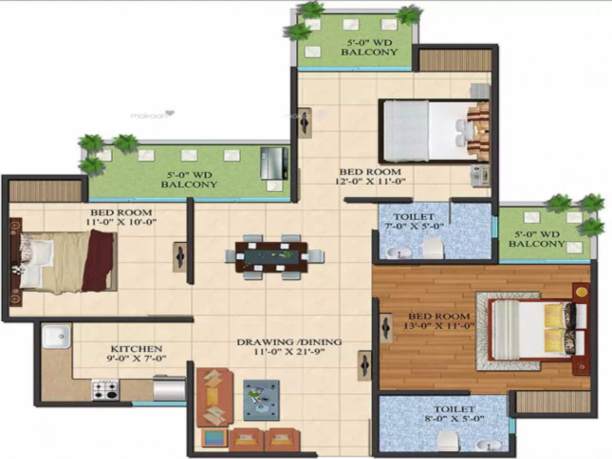 3 غرف نوم منزل في Noida, India رقم 67295