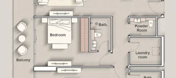 Estúdio em Al Jaddaf, UAE N.º 121559 9