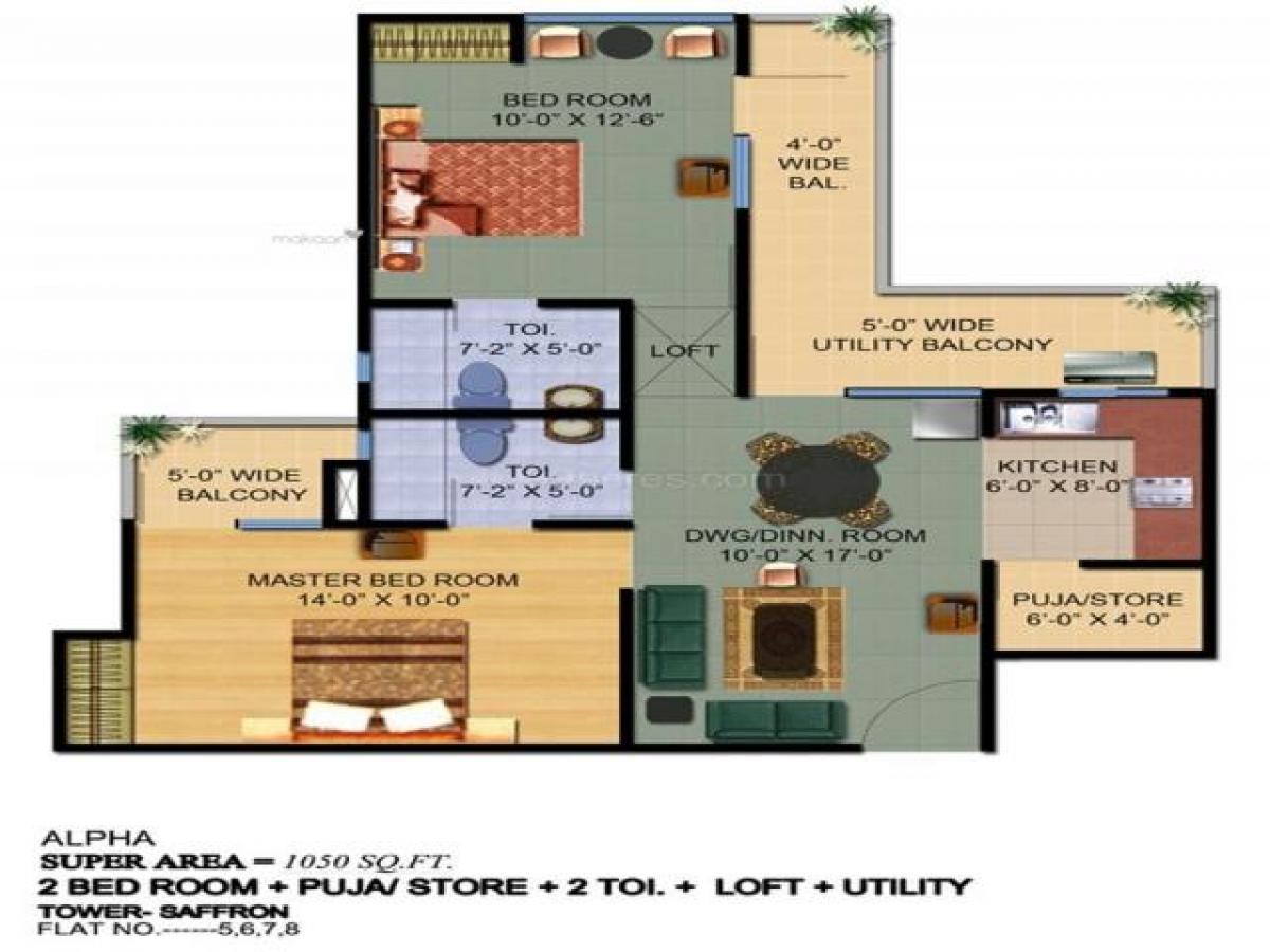 2 Schlafzimmer Haus in Ghaziabad, India, Nr. 55111