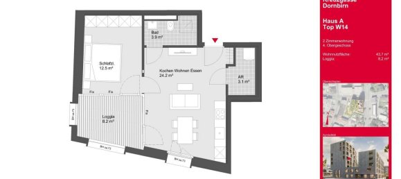 2 rooms Apartment in Dornbirn, Austria No. 180906 4