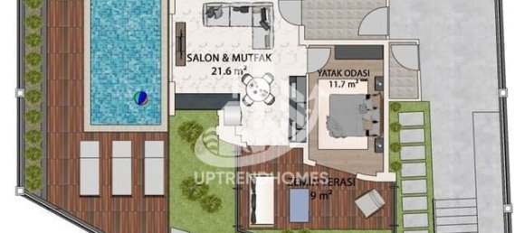 Wohnung 1+1 in Alanya, Turkey, Nr. 14914 13