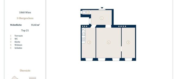 2-salle Appartement à Mariahilf, Austria No. 246367 3