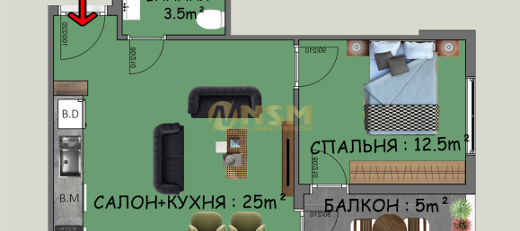 Penthouse 1+1 in Alanya, Turkey No. 1512 18