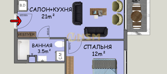Penthouse 1+1 in Alanya, Turkey No. 1512 17