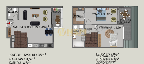 Penthouse 1+1 in Alanya, Turkey No. 1512 21