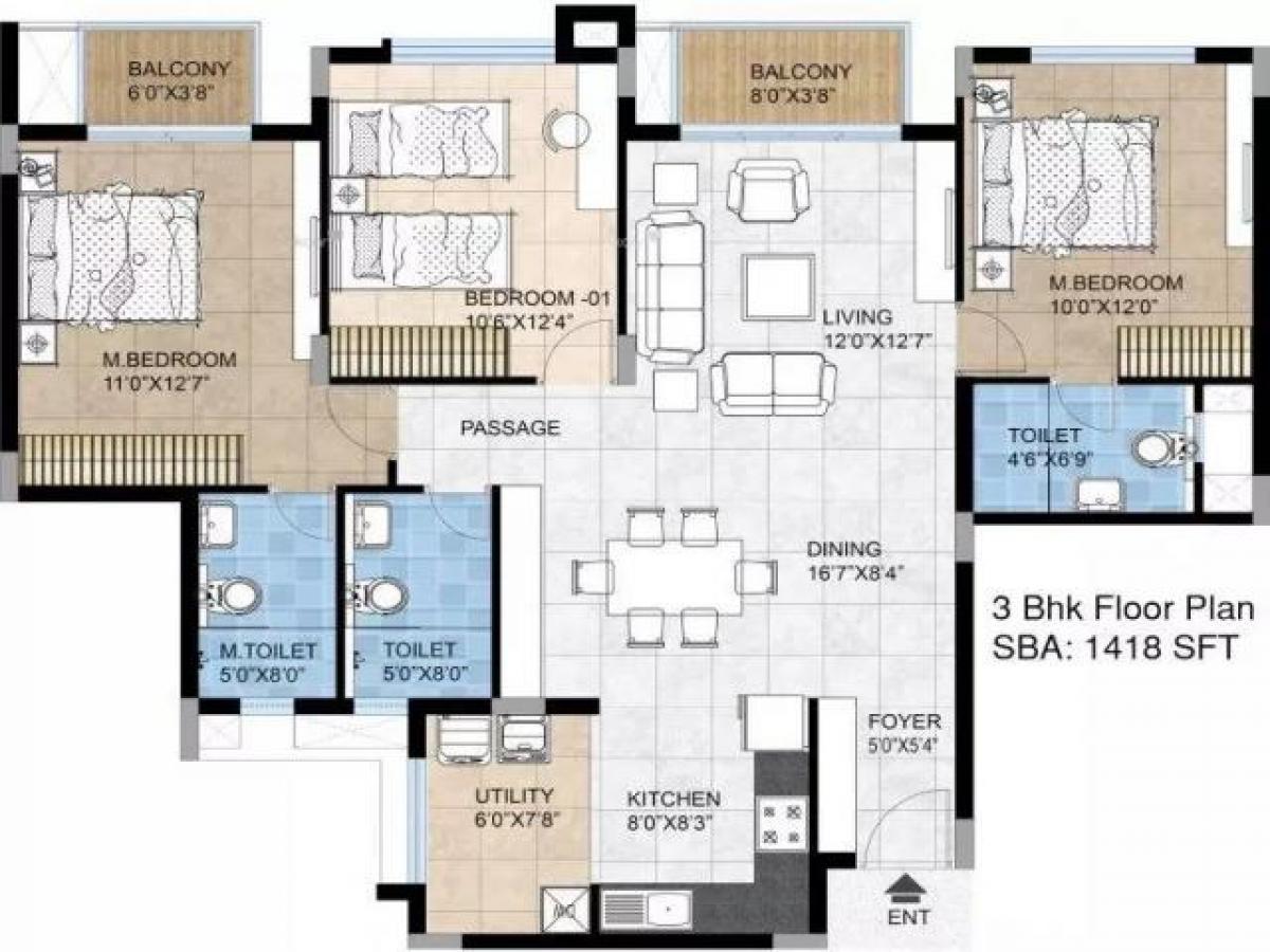 3 Schlafzimmer Haus in Bangalore, India, Nr. 43569