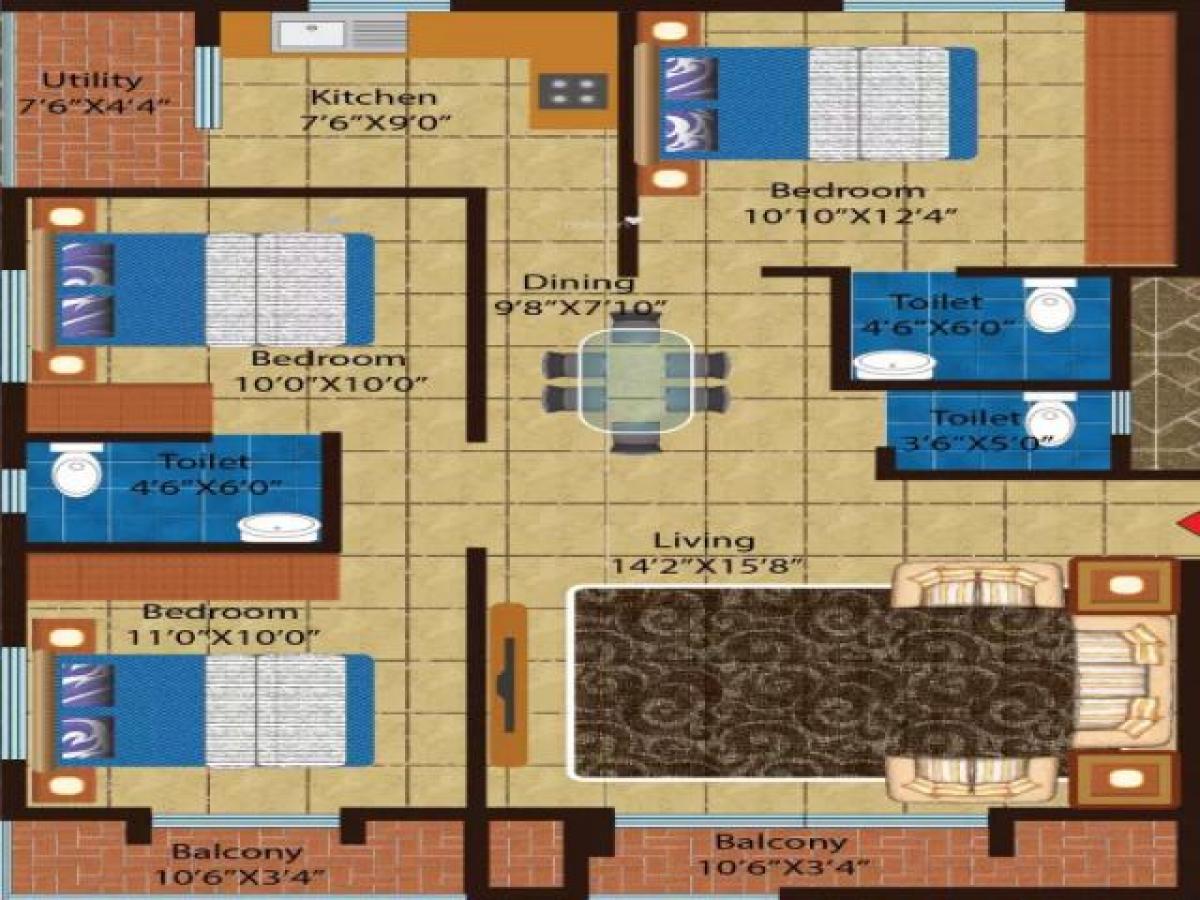 Casa de 3 dormitorios en Bangalore, India No. 23258
