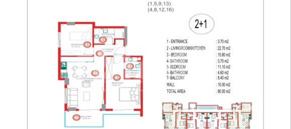 شقة 1+1 في Alanya, Turkey رقم 14389 18