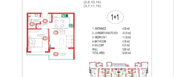 شقة 1+1 في Alanya, Turkey رقم 14389 17