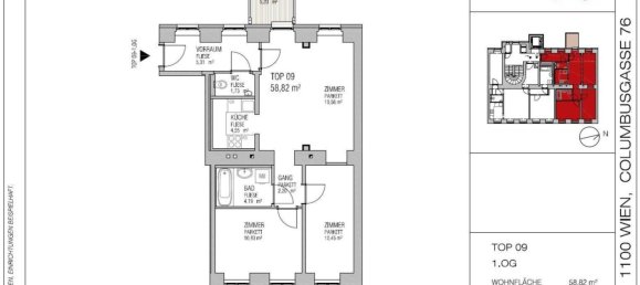 Apartamento de 3 divisões em Favoriten, Austria N.º 58572 2