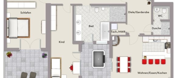 Квартира с 3 комнатами в Нюрнбергер-Ланд, Германия № 340050 14