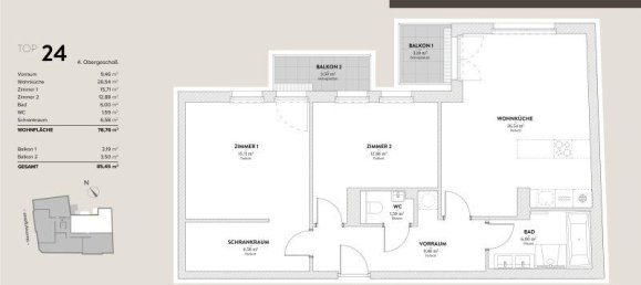 3 rooms Apartment in Hernals, Austria No. 224247 13