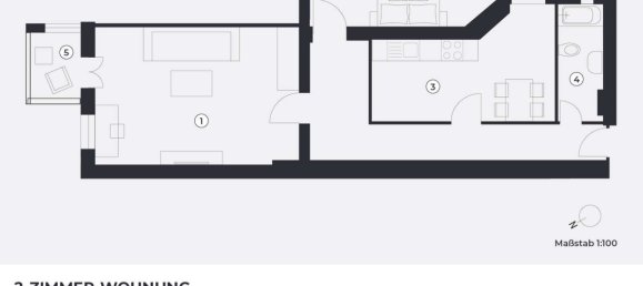 Квартира с 1 спальней в Гезундбруннен, Германия № 93636 9