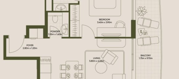 Apartamento de 1 dormitorio en Al Satwa, UAE No. 65746 2