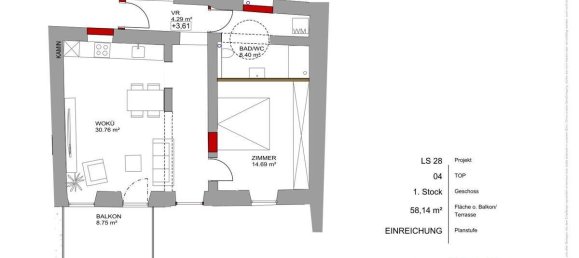 1 Schlafzimmer Wohnung in Braunau am Inn, Austria, Nr. 185420 3