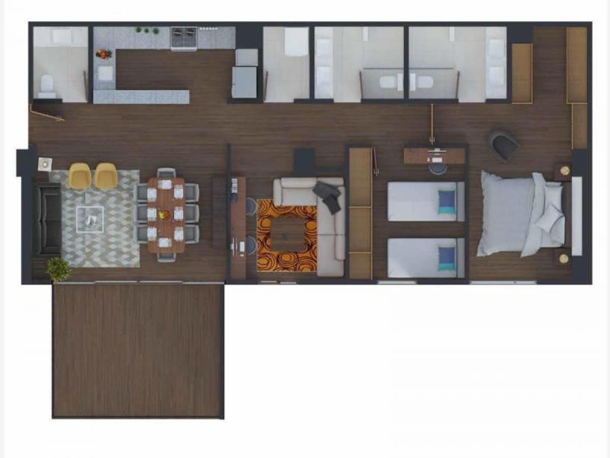 Квартира с 2 спальнями в Сан Андрес Чолула, Мексика № 187063