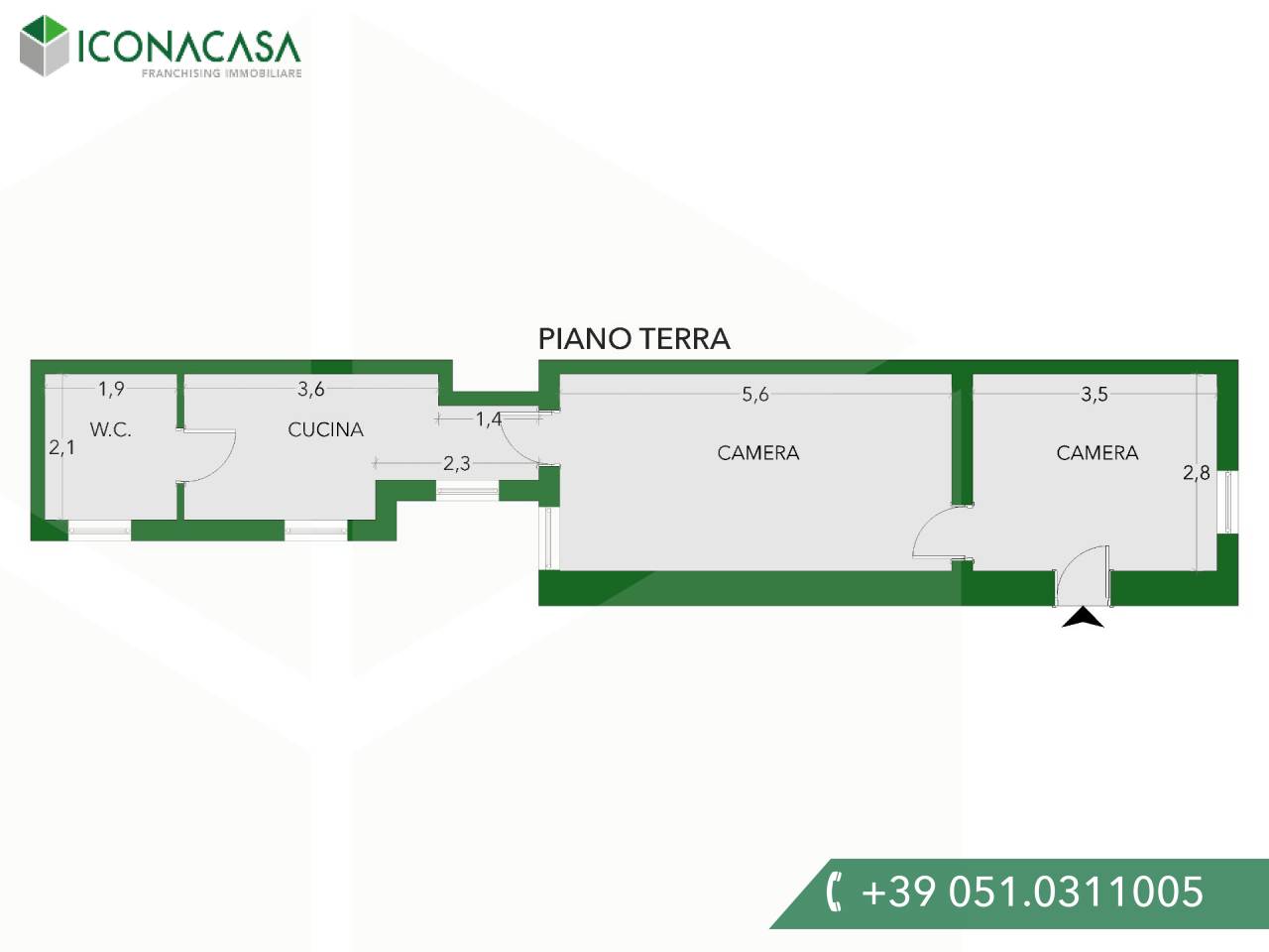 3 rooms Apartment in Bologna, Italy No. 17816